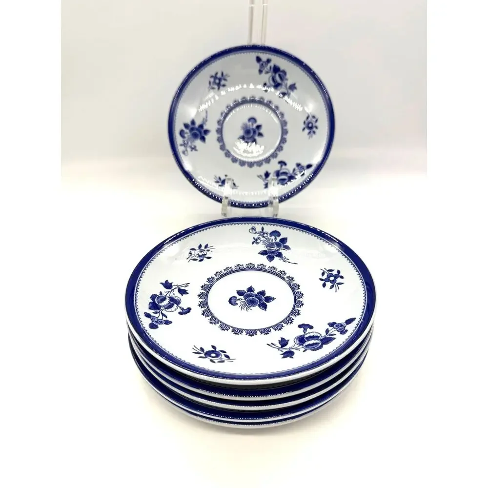 Spode Gloucester Blue Fine Stone Y2989 Set of 6 Saucers 5 5/8